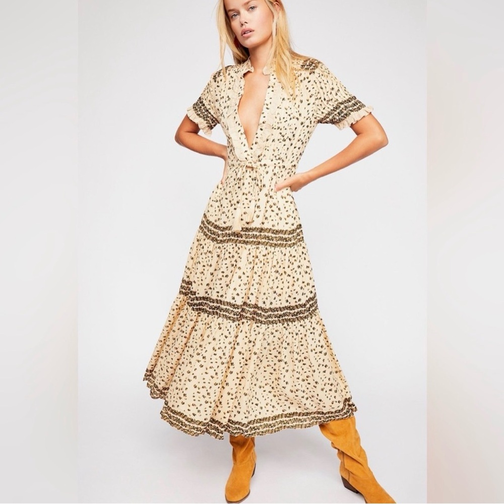 Free People Rare Feeling Pleated Maxi Dress